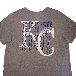 Nike Tee Kansas City Royals Mens XL World Series Champions Gray Short Sleeve